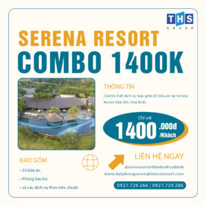 Combo Full dịch vụ Serena Resort chỉ với 1.400.000đ/Khách