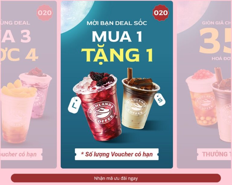Uu dai Voucher Highlands Coffee