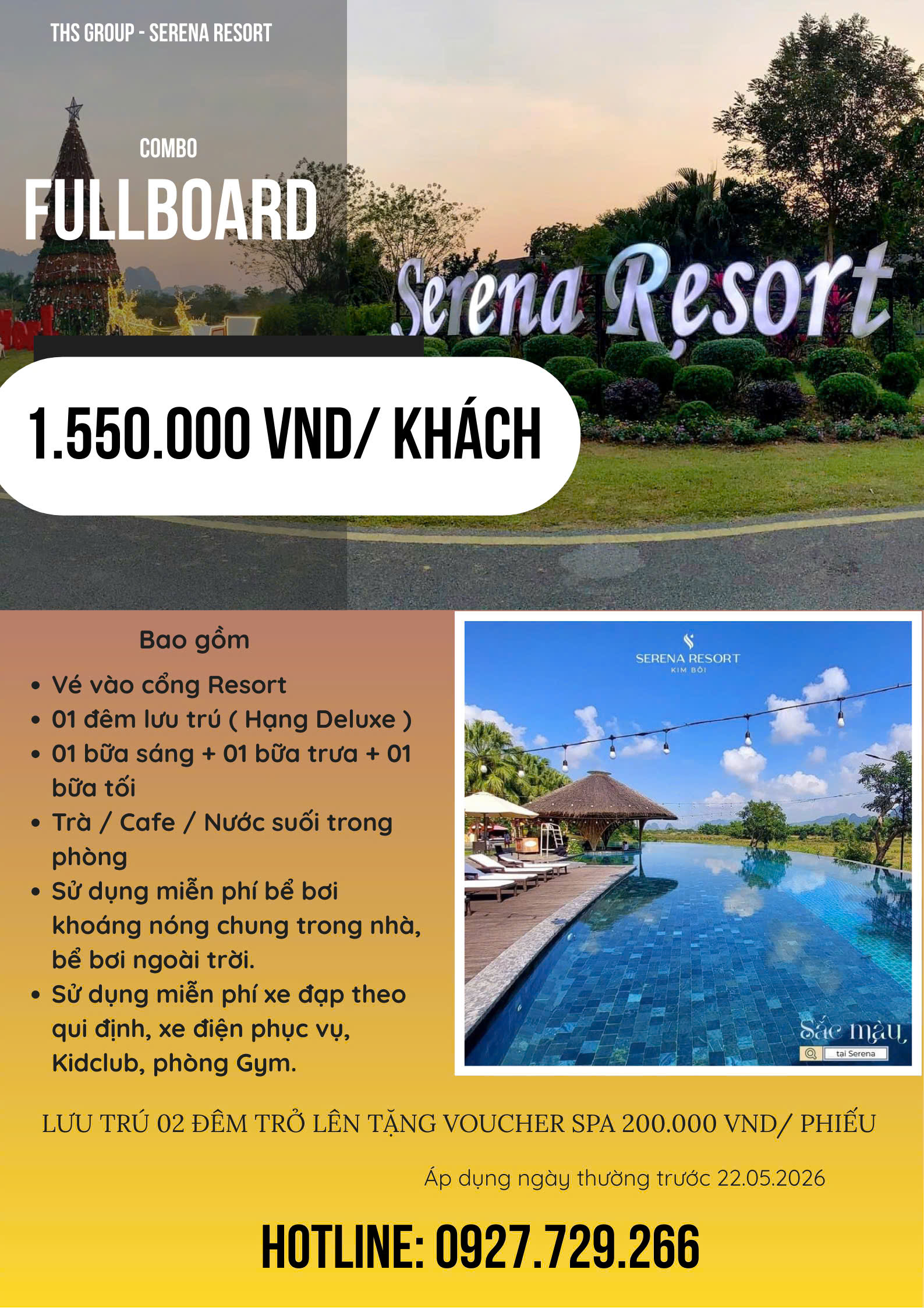 Combo Full dịch vụ bao gồm 03 bữa ăn Combo Full dịch vụ bao gồm 03 bữa ăn