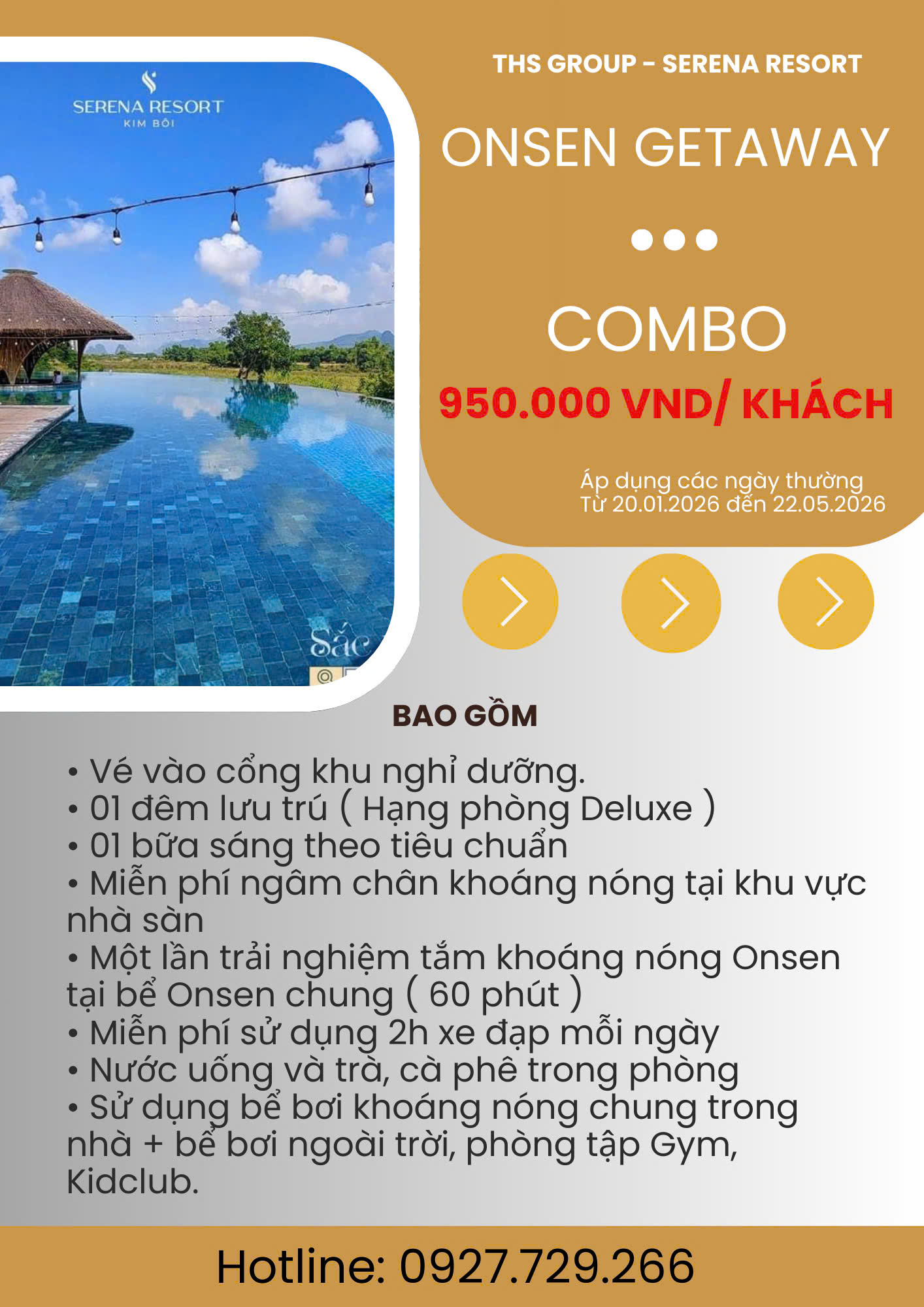 Combo Serena Resort tang ve tam Onsen Combo Serena Resort tang ve tam Onsen